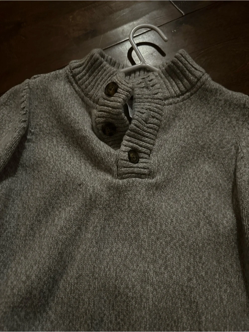 Carter's Gray Knit Pullover Sweater with Button Placket